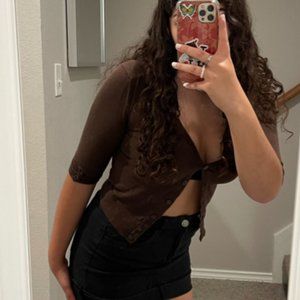 Gap Brown Sweater Shirt Cropped